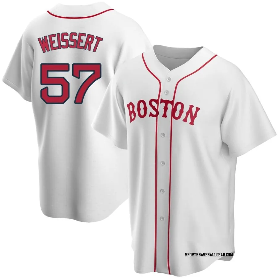 Greg Weissert Men's Boston Red Sox White Replica Alternate Jersey