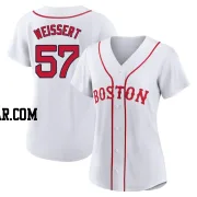 Greg Weissert Women's Boston Red Sox White Authentic 2021 Patriots' Day Jersey