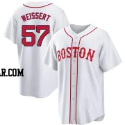 Greg Weissert Youth Boston Red Sox White Replica 2021 Patriots' Day Jersey