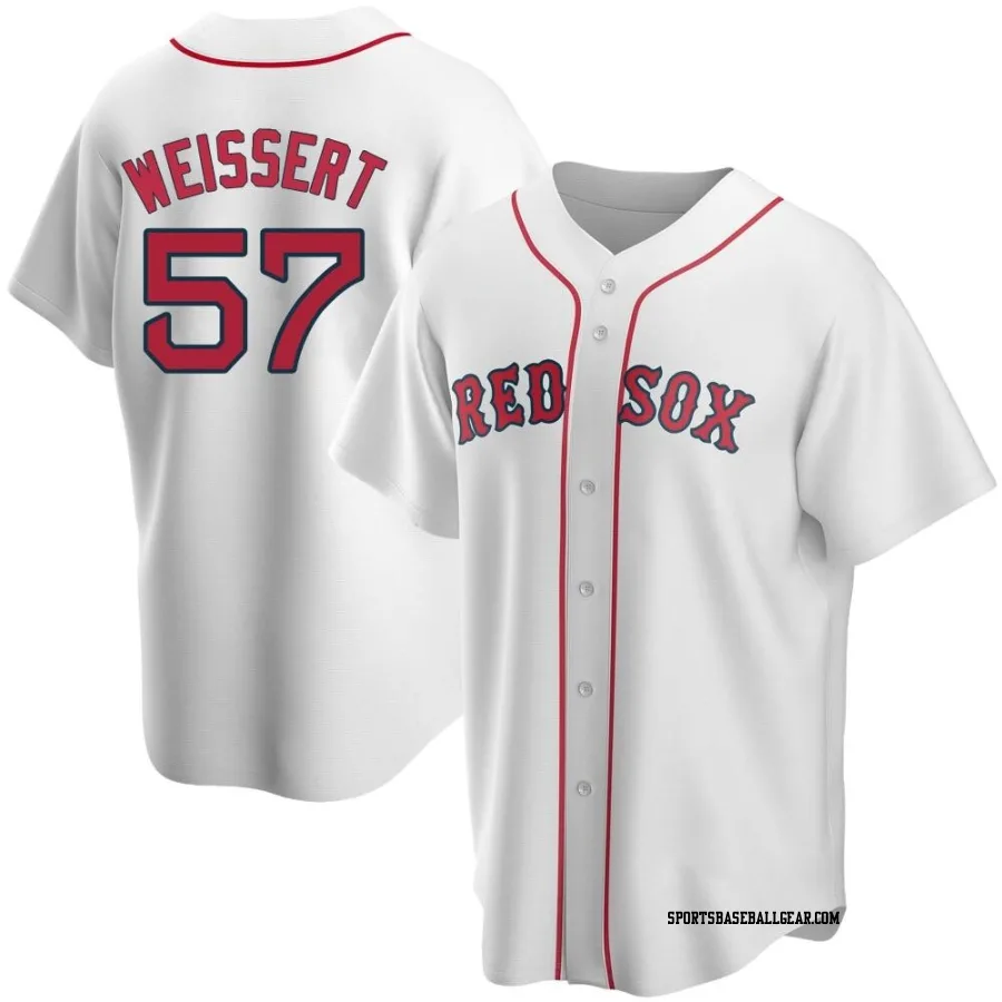 Greg Weissert Youth Boston Red Sox White Replica Home Jersey