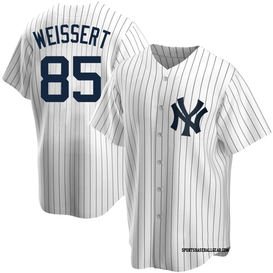 Greg Weissert Youth New York Yankees White Replica Home Jersey