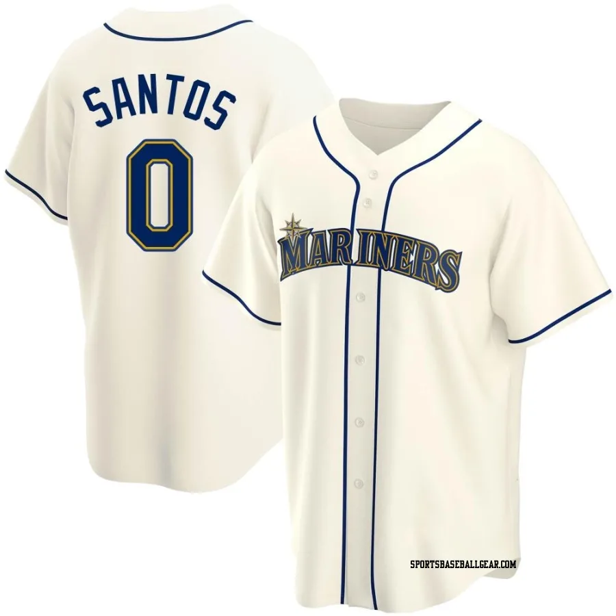 Gregory Santos Men's Seattle Mariners Cream Replica Alternate Jersey