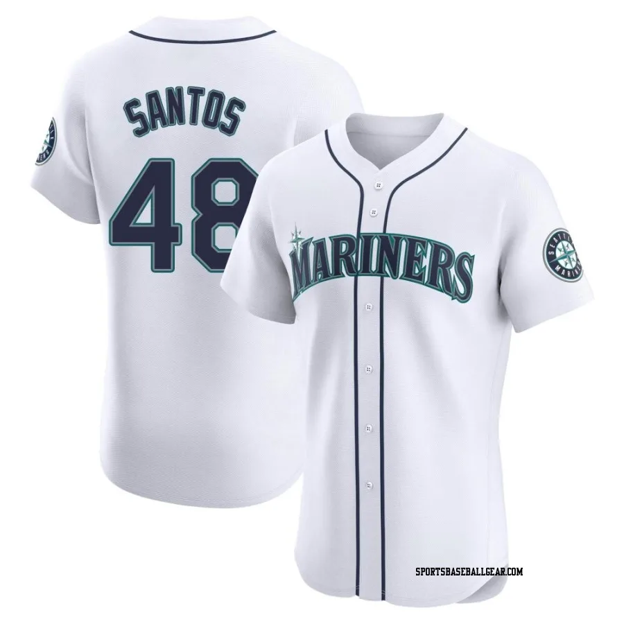 Gregory Santos Men's Seattle Mariners White Elite Home Jersey