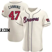 Griffin Canning Men's Atlanta Braves Cream Authentic Alternate Jersey