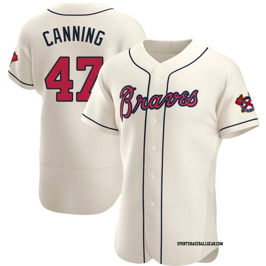 Griffin Canning Men's Atlanta Braves Cream Authentic Alternate Jersey