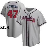 Griffin Canning Men's Atlanta Braves Gray Replica Road Jersey