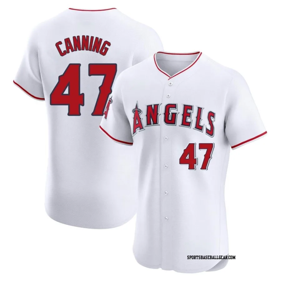 Griffin Canning Men's Los Angeles Angels White Elite Home Jersey