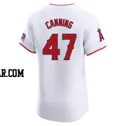 Griffin Canning Men's Los Angeles Angels White Elite Home Patch Jersey