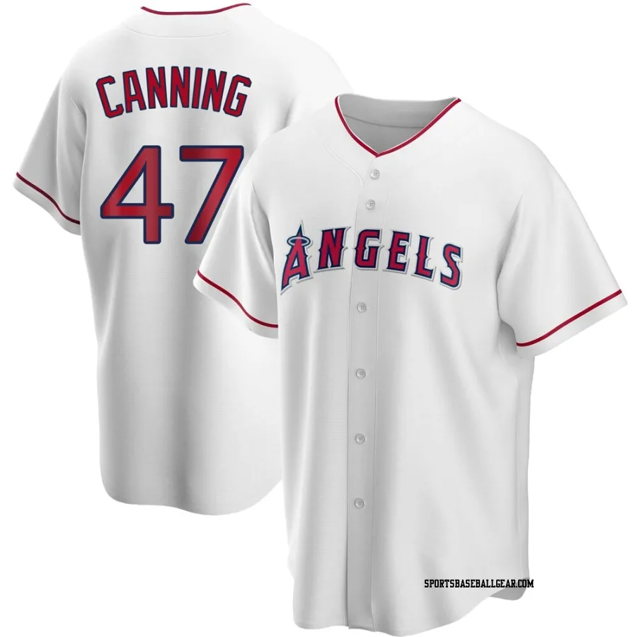 Griffin Canning Men's Los Angeles Angels White Replica Home Jersey