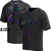 Griffin Canning Men's New York Mets Black Holographic Replica Alternate Jersey