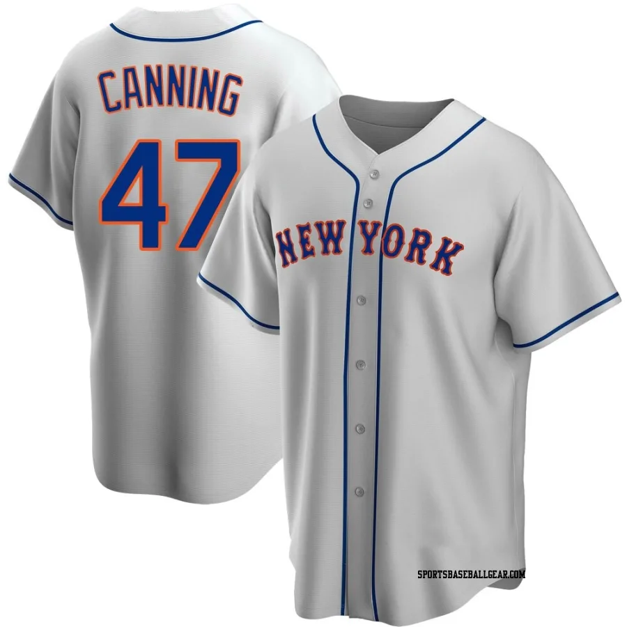 Griffin Canning Men's New York Mets Gray Replica Road Jersey