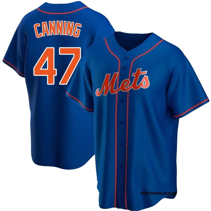 Griffin Canning Men's New York Mets Royal Replica Alternate Jersey