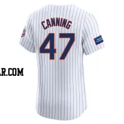 Griffin Canning Men's New York Mets White Elite Home Patch Jersey