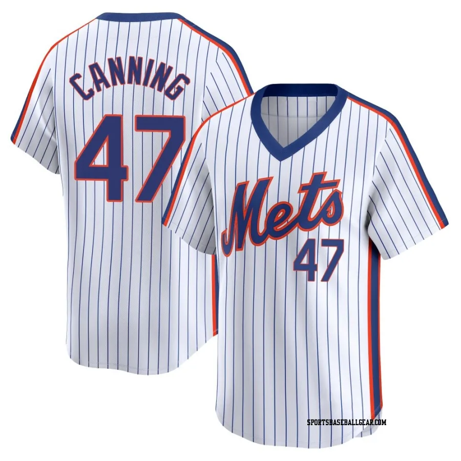 Griffin Canning Men's New York Mets White Limited Cooperstown Collection Jersey