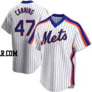 Griffin Canning Men's New York Mets White Replica Home Cooperstown Collection Jersey