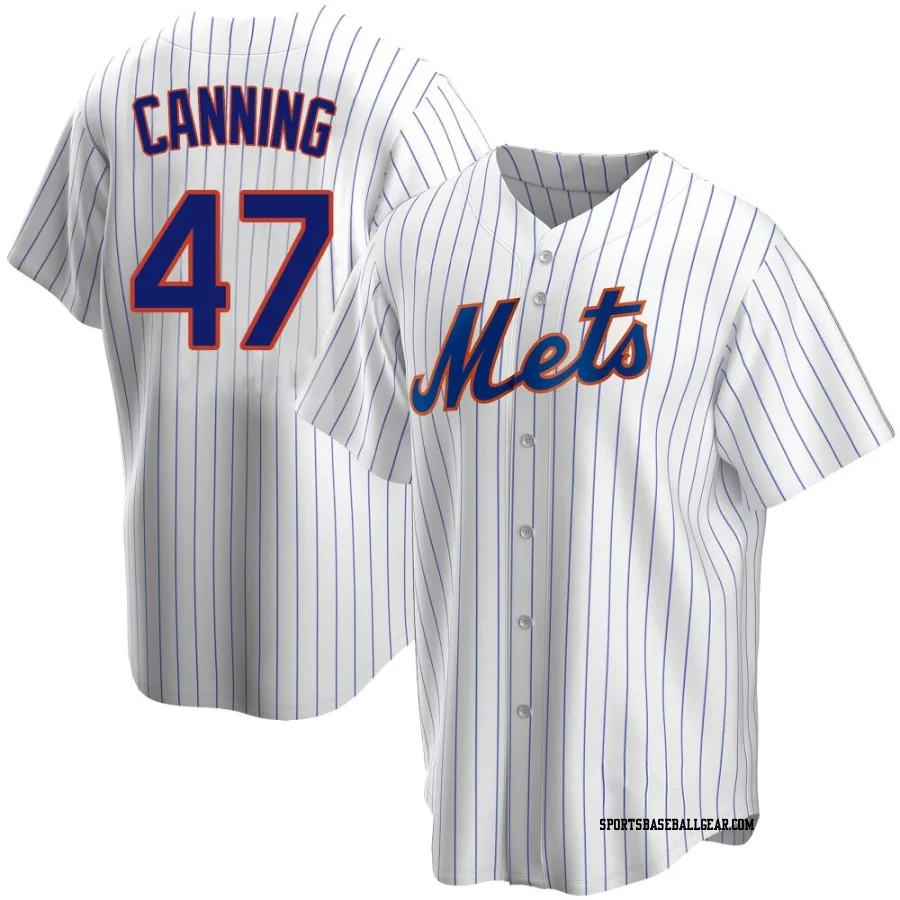 Griffin Canning Men's New York Mets White Replica Home Jersey