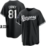 Griffin Cheney Men's Texas Rangers White Replica Black 2023 World Series Champions Jersey