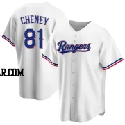 Griffin Cheney Men's Texas Rangers White Replica Home Jersey