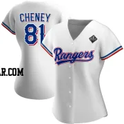 Griffin Cheney Women's Texas Rangers White Authentic Home 2023 World Series Jersey