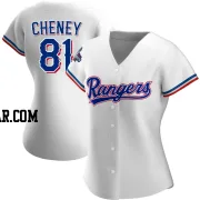 Griffin Cheney Women's Texas Rangers White Replica Home 2023 World Series Champions Jersey