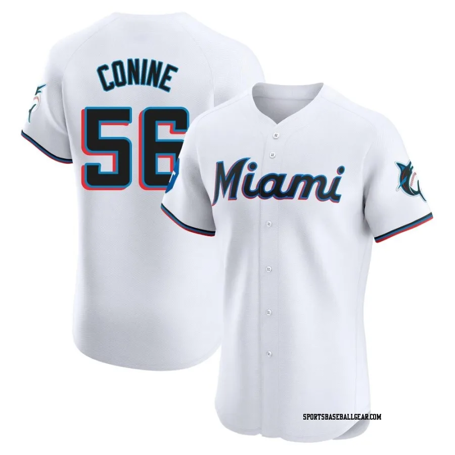 Griffin Conine Men's Miami Marlins White Elite Home Patch Jersey