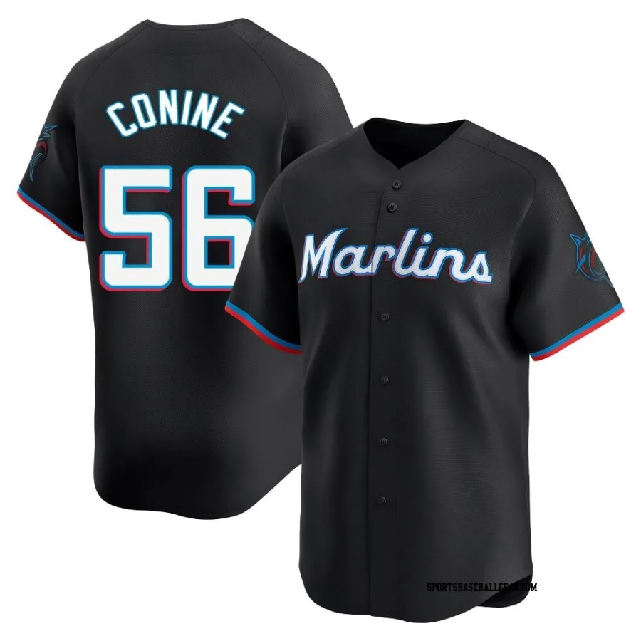 Griffin Conine Youth Miami Marlins Black Limited Alternate Jersey