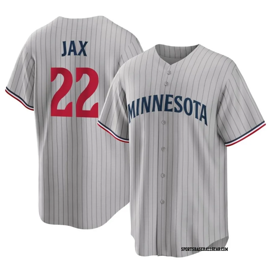 Griffin Jax Men's Minnesota Twins Gray Replica Road Jersey