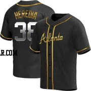 Guillermo Heredia Men's Atlanta Braves Black Golden Replica Alternate Jersey