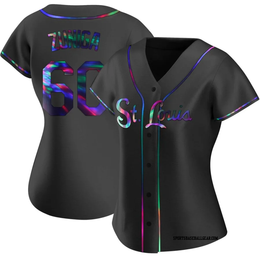 Guillermo Zuniga Women's St. Louis Cardinals Black Holographic Replica Alternate Jersey