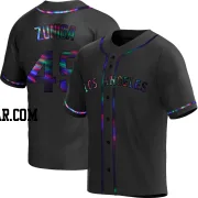 Guillo Zuniga Men's Los Angeles Angels Black Holographic Replica Alternate Jersey