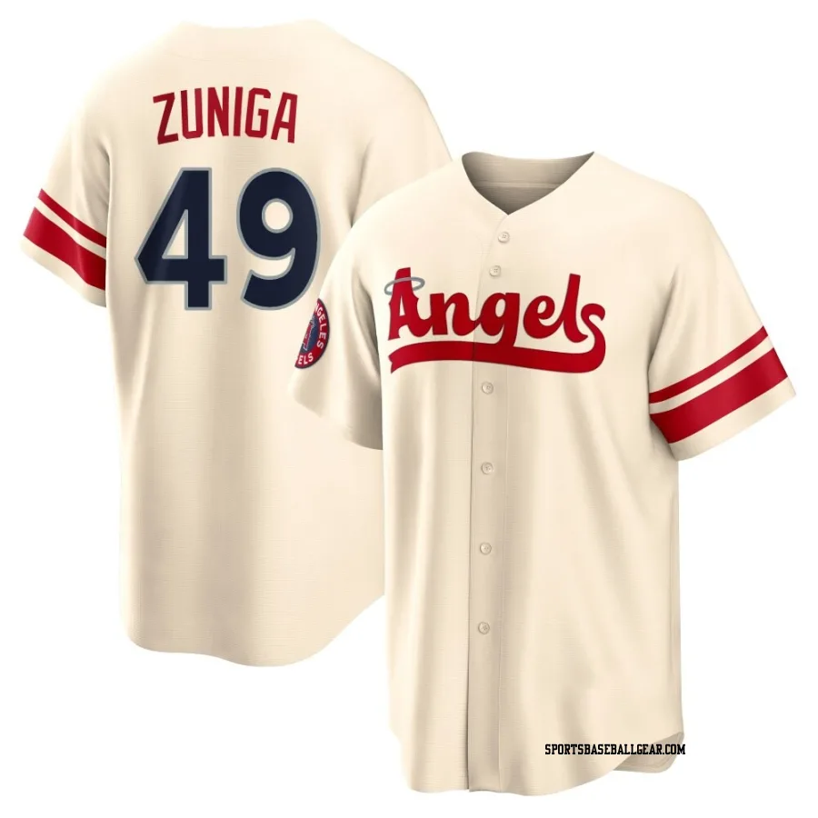 Guillo Zuniga Men's Los Angeles Angels Cream Replica 2022 City Connect Jersey