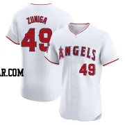 Guillo Zuniga Men's Los Angeles Angels White Elite Home Jersey