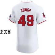 Guillo Zuniga Men's Los Angeles Angels White Elite Home Patch Jersey