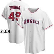 Guillo Zuniga Men's Los Angeles Angels White Replica Home Jersey