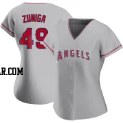 Guillo Zuniga Women's Los Angeles Angels Authentic Silver Road Jersey