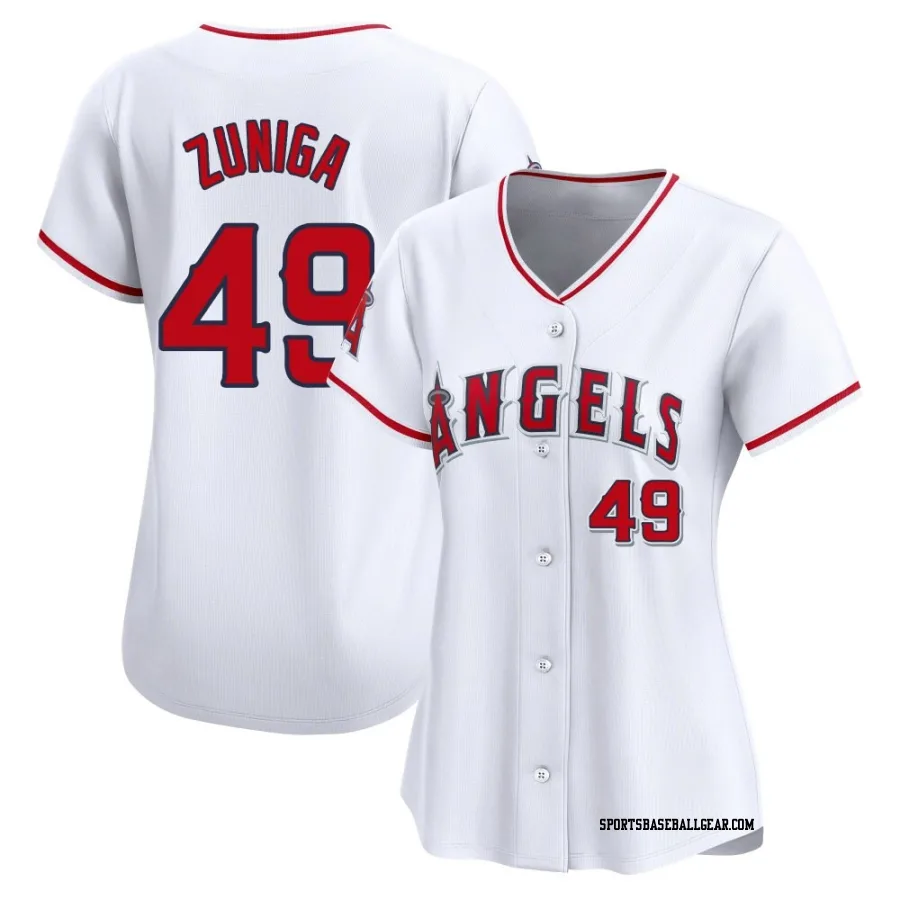 Guillo Zuniga Women's Los Angeles Angels White Limited Home Jersey