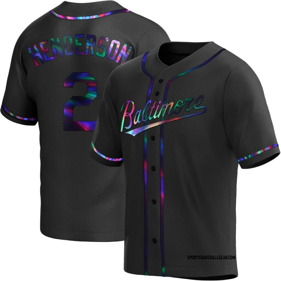 Gunnar Henderson Men's Baltimore Orioles Black Holographic Replica Alternate Jersey