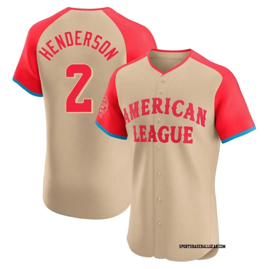 Gunnar Henderson Men's Baltimore Orioles Cream Elite American League 2024 All-Star Game Jersey