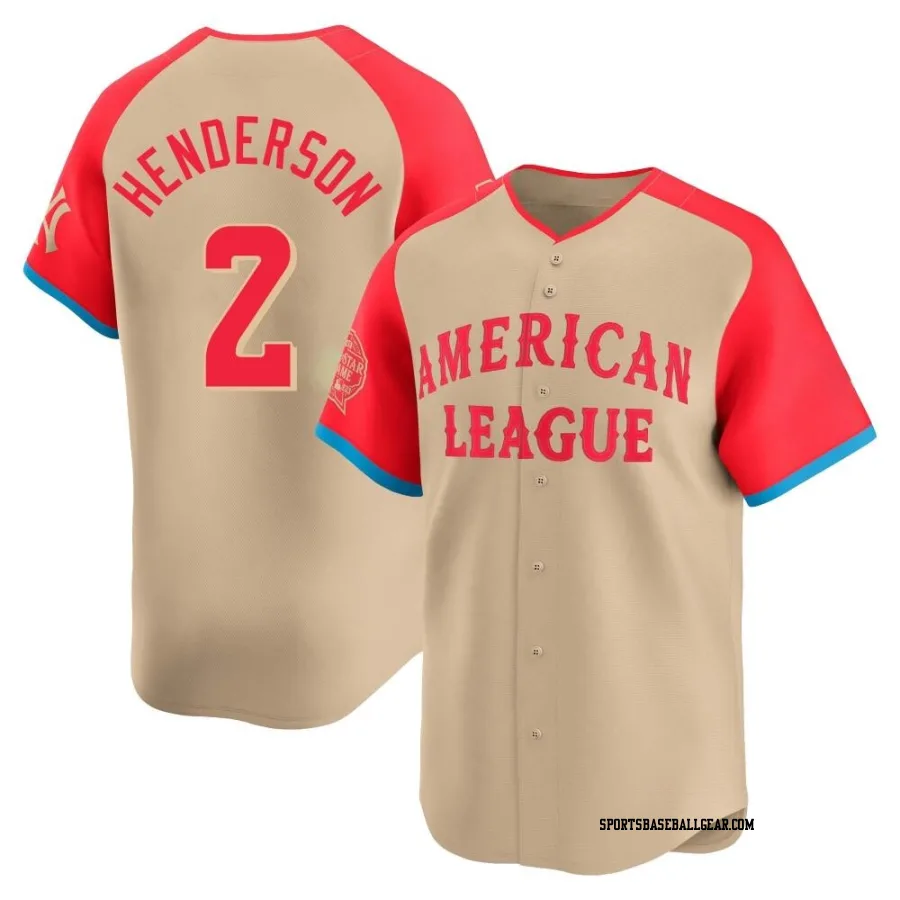 Gunnar Henderson Men's Baltimore Orioles Cream Limited American League 2024 All-Star Game Jersey