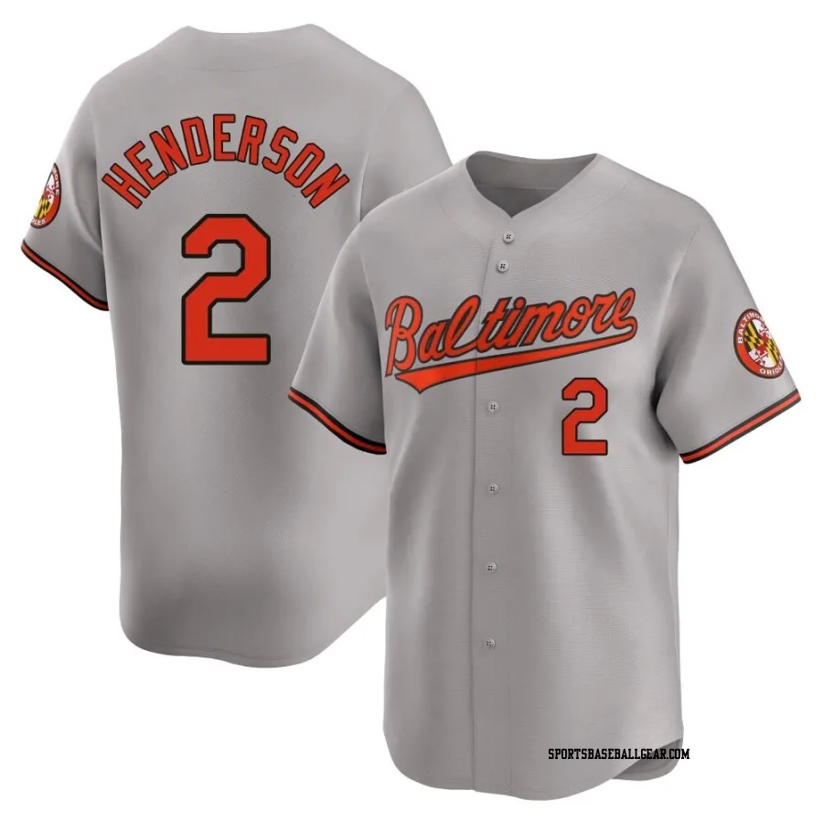 Gunnar Henderson Men's Baltimore Orioles Gray Limited Road Jersey