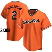 Gunnar Henderson Men's Baltimore Orioles Orange Replica Alternate Cooperstown Collection Jersey