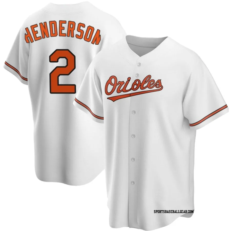 Gunnar Henderson Youth Baltimore Orioles White Replica Home Jersey