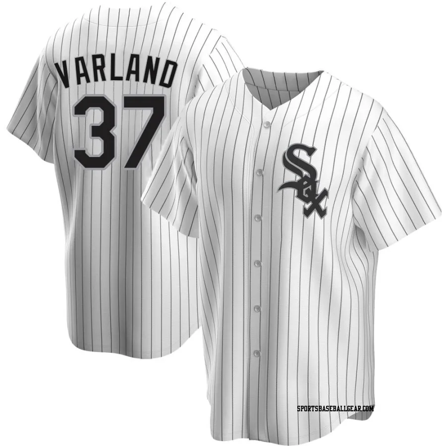 Gus Varland Men's Chicago White Sox White Replica Home Jersey