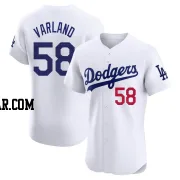 Gus Varland Men's Los Angeles Dodgers White Elite Home Jersey