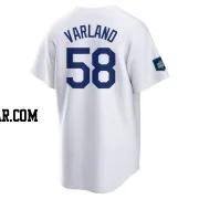 Gus Varland Men's Los Angeles Dodgers White Replica 2024 World Tour Seoul Series Home Jersey