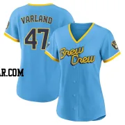 Gus Varland Women's Milwaukee Brewers Blue Replica Powder 2022 City Connect Jersey