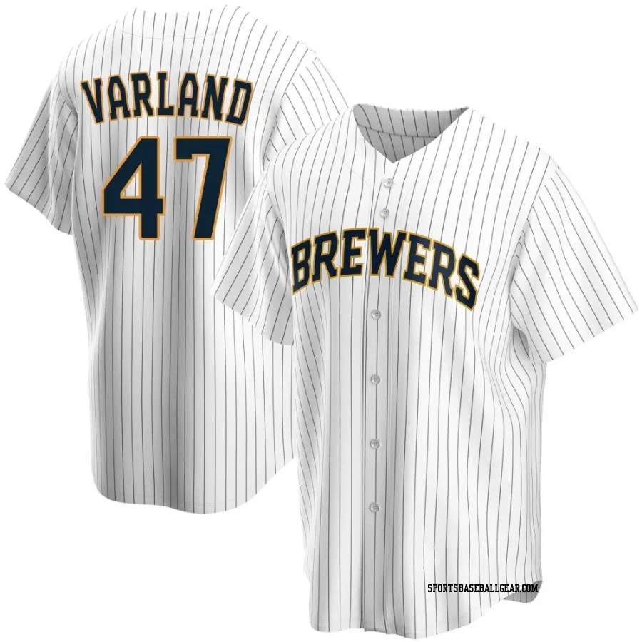 Gus Varland Youth Milwaukee Brewers White Replica Home Jersey