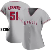 Gustavo Campero Women's Los Angeles Angels Authentic Silver Road Jersey