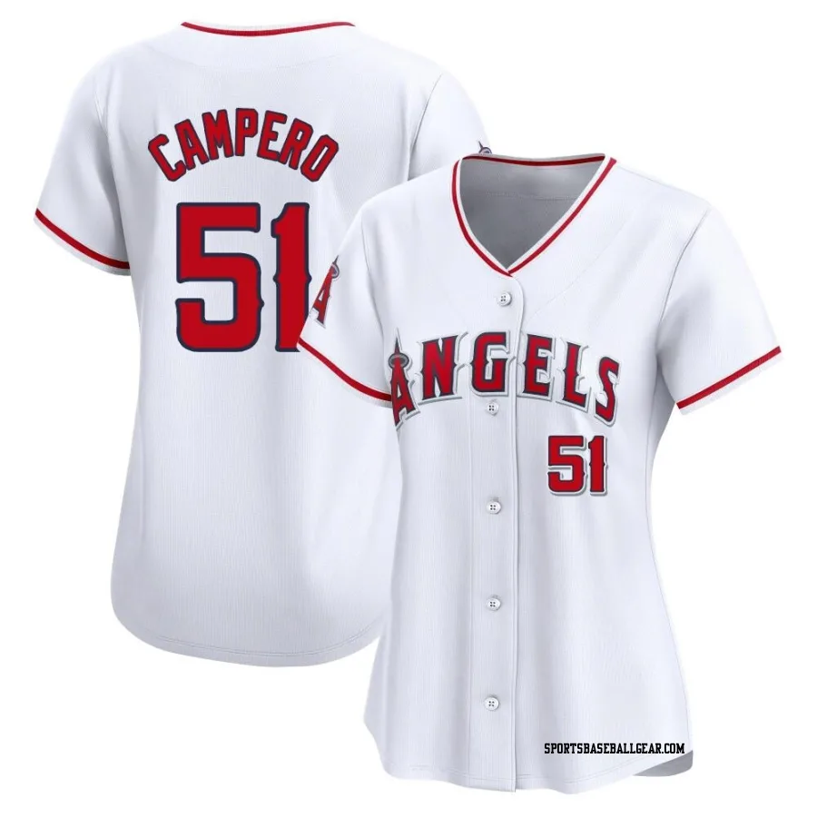 Gustavo Campero Women's Los Angeles Angels White Limited Home Jersey