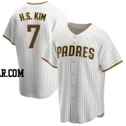 Ha-Seong Kim Men's San Diego Padres White/Brown Replica Home Jersey